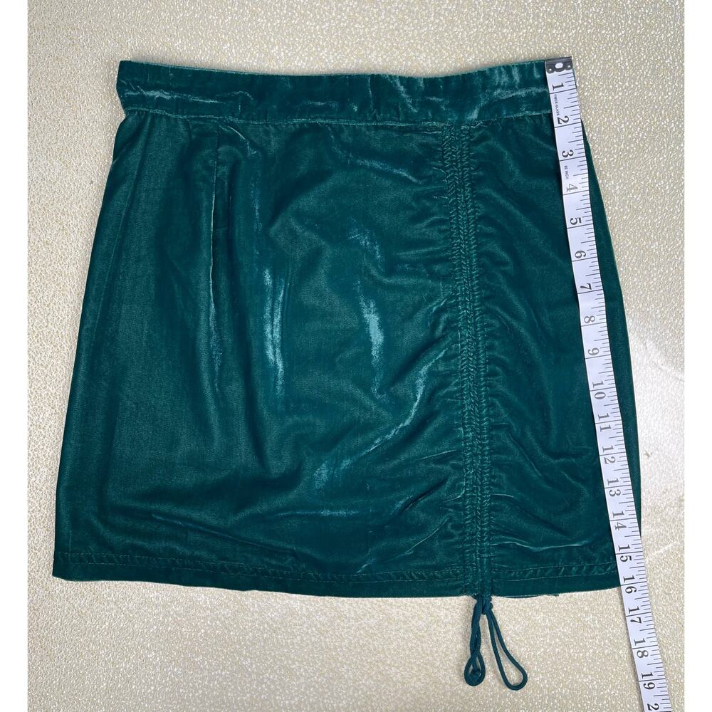 Free People Green Velvet Mini Skirt Size 2 - Picture 5 of 7